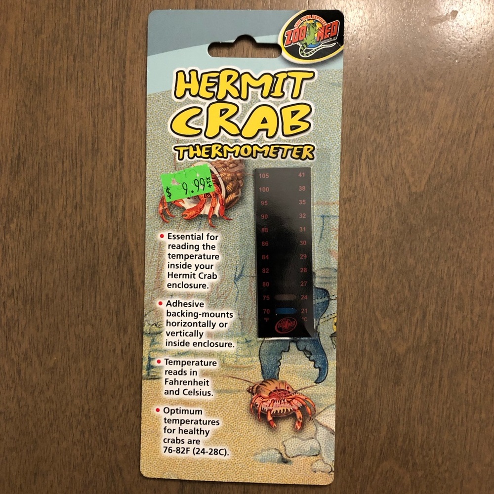 NEW Zoo Med Hermit Crab Reptile Enclosure Pet Thermometer